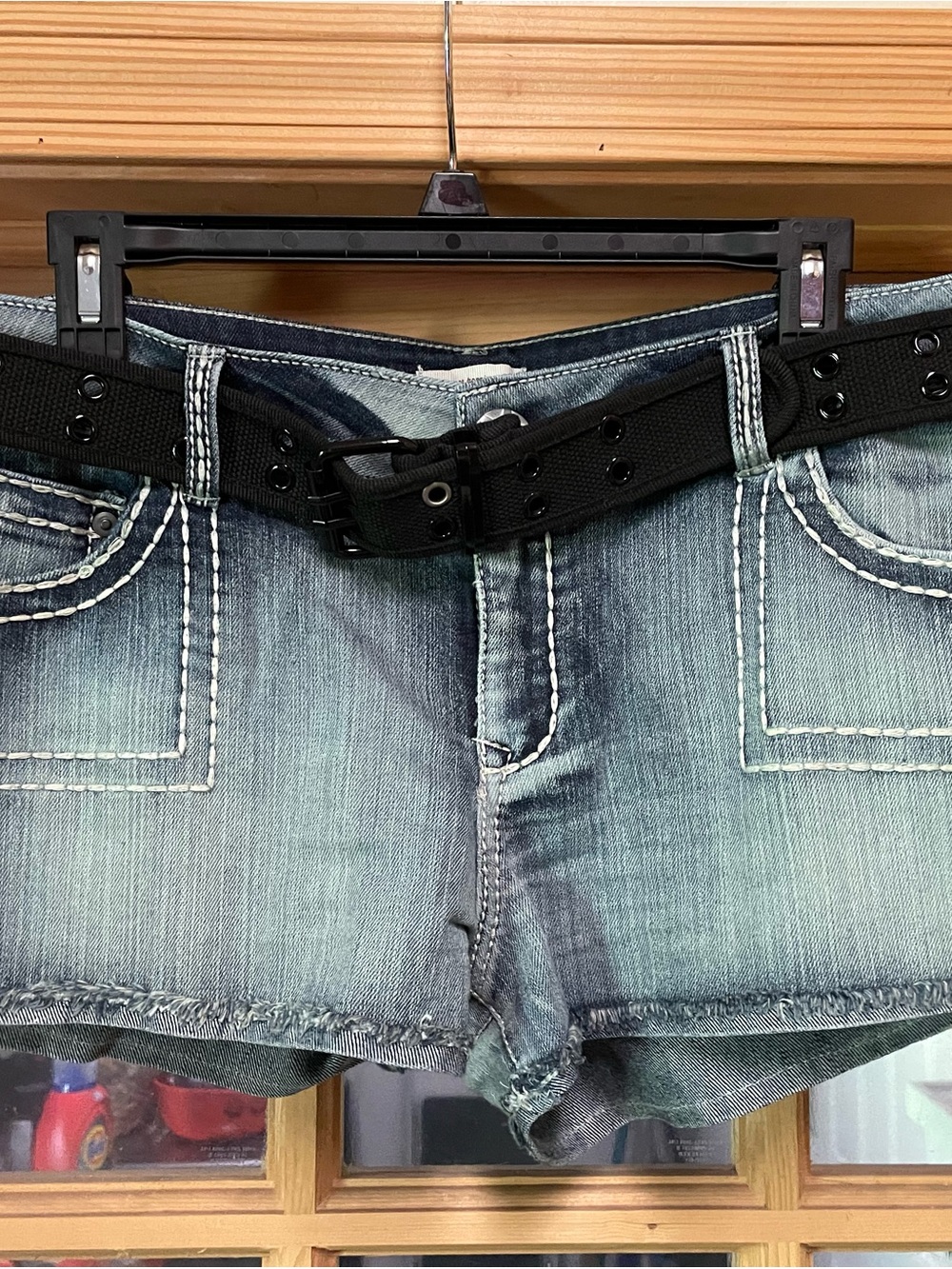 Mudd Light Blue Denim Shorts with Black Belt